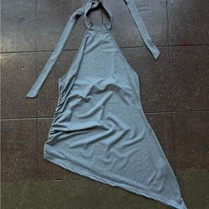 Elegant Gray Halter Dress/Top